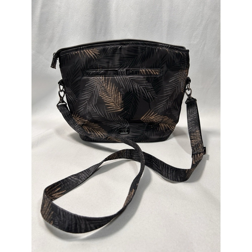 Lug Adagio Shoulder Bag, "Tropical Fog" palm leaf print, RFID, Adjustable Strap